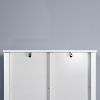 Over-the-Toilet Storage Cabinet; Space-Saving Bathroom Cabinet; with Adjustable Shelves and A Barn Door 27.16 x 9.06 x 67 inch - White