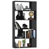 vidaXL Book Cabinet/Room Divider Black 31.5"x9.4"x62.6" Engineered Wood - Black