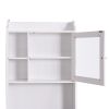 Modern Over The Toilet Space Saver Organization Wood Storage Cabinet for Home; Bathroom -White - White