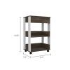 Dering 1-Drawer 2-Shelf Kitchen Cart with Caster White and Dark Walnut - as Pic