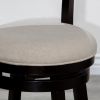 24" Counter Height Slat Back Swivel Stool; Espresso Finish; Beige Fabric Seat - as Pic