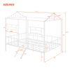 Metal House Bed Frame Full Size with Slatted Support No Box Spring Needed  - White