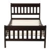 Wood Platform Bed Twin Bed Frame Panel Bed Mattress Foundation Sleigh Bed with Headboard/Footboard/Wood Slat Support - Espresso