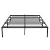 Queen Size Bed Frame Metal Heavy Duty Iron Beds Frames - black XH - large