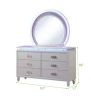 Perla 6 Drawer LED Dresser Made with Wood in Milky White - as Pic