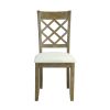 ACME Karsen SIDE CHAIR (SET-2) Beige Linen & Rustic Oak Finish DN01450 - as Pic