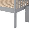 Twin over Full Stairway Bunk Bed with Storage - Gray