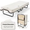 Made in Italy Rollaway Folding Bed with Memory Foam Mattress and Dust-Proof Bag - black