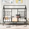 Metal House Bed Frame Full Size with Slatted Support No Box Spring Needed  - Black