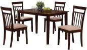 Samuel Dining Set (5Pc Pk) in Espresso &amp; Microfiber 70325 - as Pic