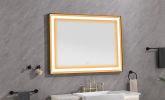 LED Lighted Bathroom Wall Mounted Mirror with High Lumen+Anti-Fog Separately Control - as Pic