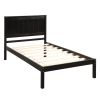 Platform Bed Frame with Headboard , Wood Slat Support , No Box Spring Needed ,Twin - Espresso