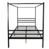 Metal Canopy Bed Frame;  Stable and durable metal platform ;  Queen Black - Queen - Black