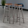 Huxton 2-Pc Bar Stools; 29"; Gray & Teak - 36630