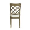 ACME Karsen SIDE CHAIR (SET-2) Beige Linen & Rustic Oak Finish DN01450 - as Pic