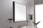 LED Lighted Bathroom Wall Mounted Mirror with High Lumen+Anti-Fog Separately Control - as Pic