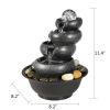 11.4inches Relaxation Water Fountain with Lights for Office and Home Decor - 11.4inches