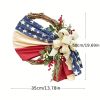 1pc; American National Day Wreath Independence Day Wreath Home Outdoor Decoration New Arrival Door Decoration; Independence Day Supplies - Independenc