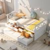 Multi-Functional Daybed with Drawers and Trundle - White