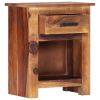 vidaXL Nightstand 15.7"x11.8"x19.6" Solid Sheesham Wood - Brown