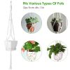 2Pcs Plant Hanger Flowerpot Net Bag 40in Cotton Rope Plant Hangers 4Legs Plant Hanger  - White