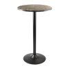 Cora Pub Table; Bar Height; Round; Faux Marble Top; Black Base - 76124