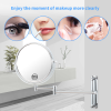 8-inch Wall Mounted Makeup Vanity Mirror; Height Adjustable; 1X / 10X Magnification Mirror; 360Â¬âˆž Swivel with Extension Arm (Chrome Finish) - as Pic