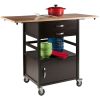 Bellini Drop Leaf Kitchen Cart; Coffee and Natural - 23343