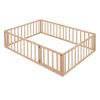 Full Size Wood Daybed Frame with Fence - Natural