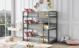 Twin over Twin over Twin Triple Bunk Bed,Gray - Gray