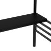 Metal Loft Bed Frame with Desk;  No Box Spring Needed; Twin  - Black