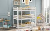 Twin over Twin over Twin Triple Bunk Bed,Gray - White