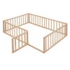 Full Size Wood Daybed Frame with Fence - Natural