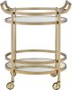 Lakelyn Serving Cart; Brushed Bronze &amp; Clear Glass 98190 - as Pic