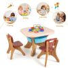 Kids Activity Table and Chair Set Play Furniture with Storage - coffee