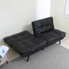 Convertible Memory Foam Futon Couch Bed; Modern Folding Sleeper Sofa-SF267PUBK - Black