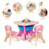 Kids Activity Table and Chair Set Play Furniture with Storage - pink