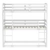 Twin over Twin over Twin Triple Bunk Bed,Gray - White