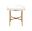 Midriaks Mirror &amp; Stool in PU; White &amp; Gold Finish AC00723 - as Pic