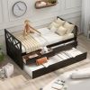 Multi-Functional Daybed with Drawers and Trundle - Espresso