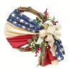 1pc; American National Day Wreath Independence Day Wreath Home Outdoor Decoration New Arrival Door Decoration; Independence Day Supplies - Independenc