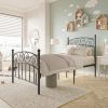 Bed Frame with Headboard and Footboard Metal Platform Bed Frame Queen Size No Box Spring Needed;  Twin Black - Twin - Black