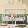 Metal House Bed Frame Full Size with Slatted Support No Box Spring Needed  - White