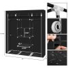 69" Portable Clothes Closet Non-Woven Fabric Wardrobe Double Rod Storage Organizer Black - as pic