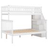 Twin over Full Stairway Bunk Bed with Storage - White