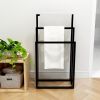 Metal Freestanding Towel Rack 3 Tiers Hand Towel Holder Organizer for Bathroom Accessories; Black - as Pic