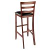 Simone Cushion Ladder-back Seat Bar Stools; 2-Pc Set; Black & Walnut - 94079