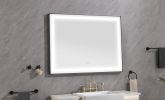 LED Lighted Bathroom Wall Mounted Mirror with High Lumen+Anti-Fog Separately Control - as Pic