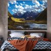 Mountains Bedroom Tapestry Landscape Background Cloth Bedside Wall Hanging Cloth Room Decoration Tapestry; 43x59 inch - Default