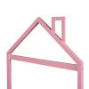 Full Size Wood Platform Bed with House-shaped Headboard  - Pink